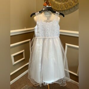 Bonnie Jean White Flower Girl, Easter Sunday little Princess Dress